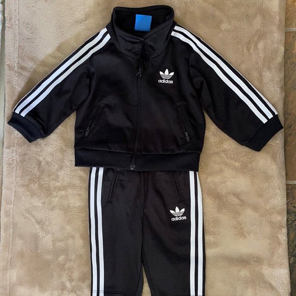 3-6 mos Black Adidas Jump Suit - Picture 1 of 6